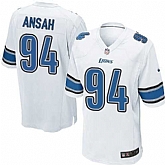 Nike Men & Women & Youth Lions #94 Ansah White Team Color Game Jersey,baseball caps,new era cap wholesale,wholesale hats